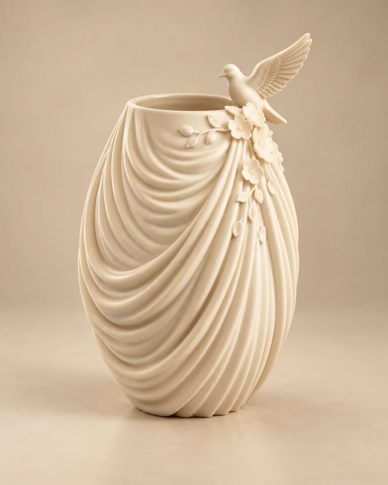 Draped Dove Vase