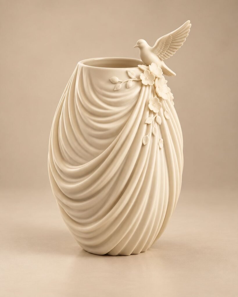 Draped Dove Vase