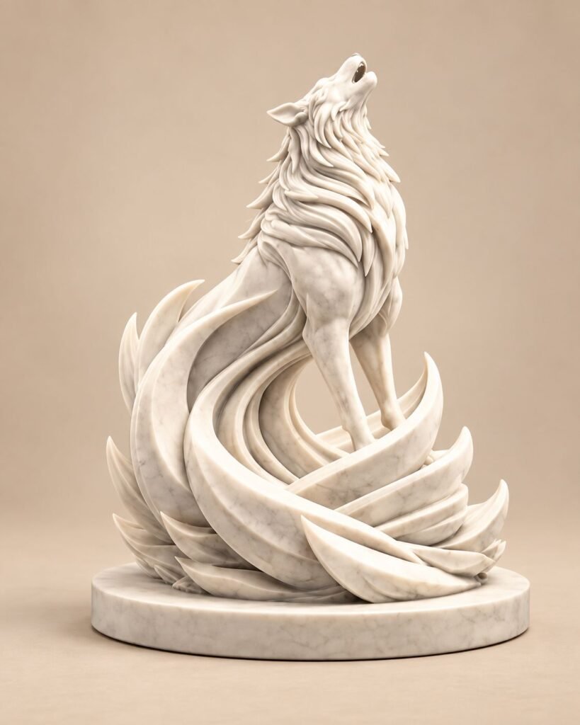 Spiral Wolf Sculpture