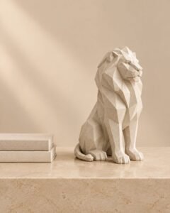Geometric Lion Sculpture view 2