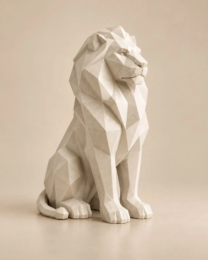 Geometric Lion Sculpture